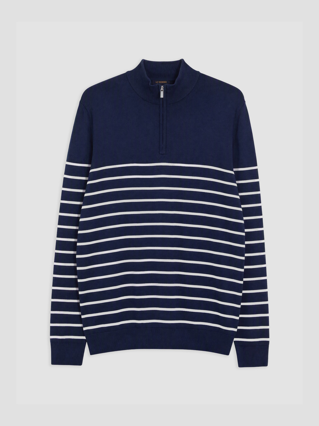 Mock Neck Striped Men's Sweater-4