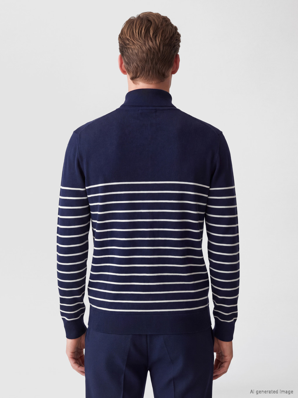 Mock Neck Striped Men's Sweater-3