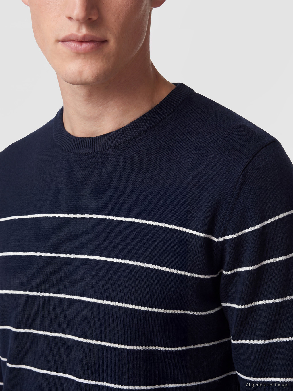 Crew Neck Striped Men's Knitwear Sweater-2