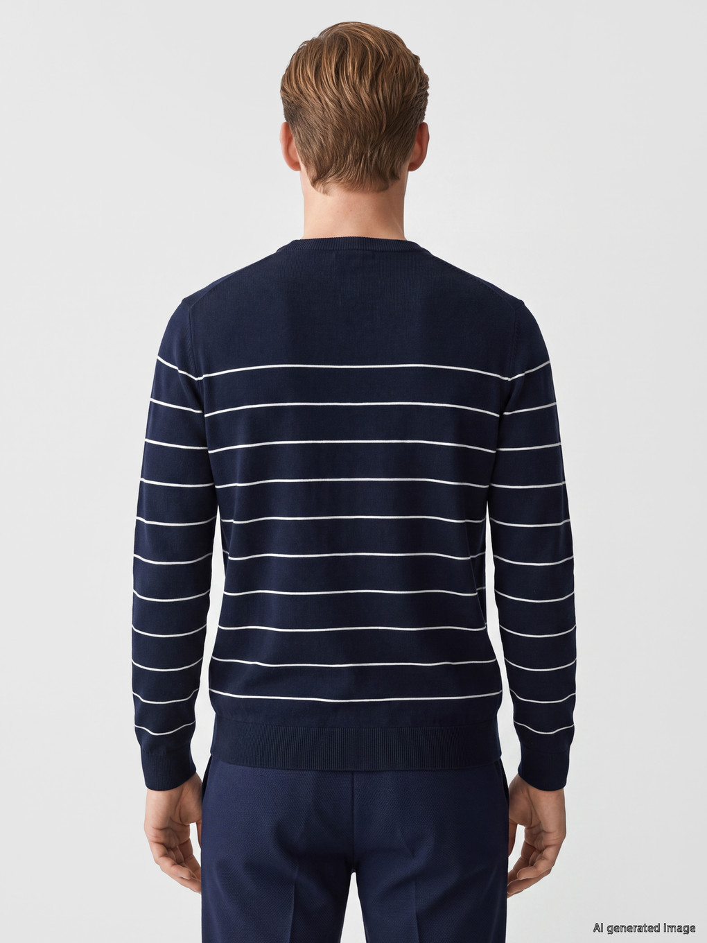 Crew Neck Striped Men's Knitwear Sweater-3