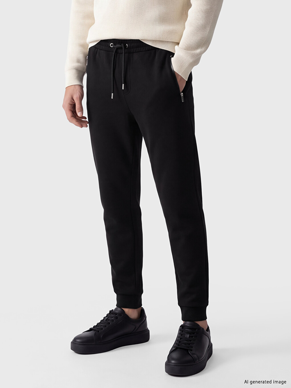 Siyah Regular Fit Erkek Eşofman Altı-1