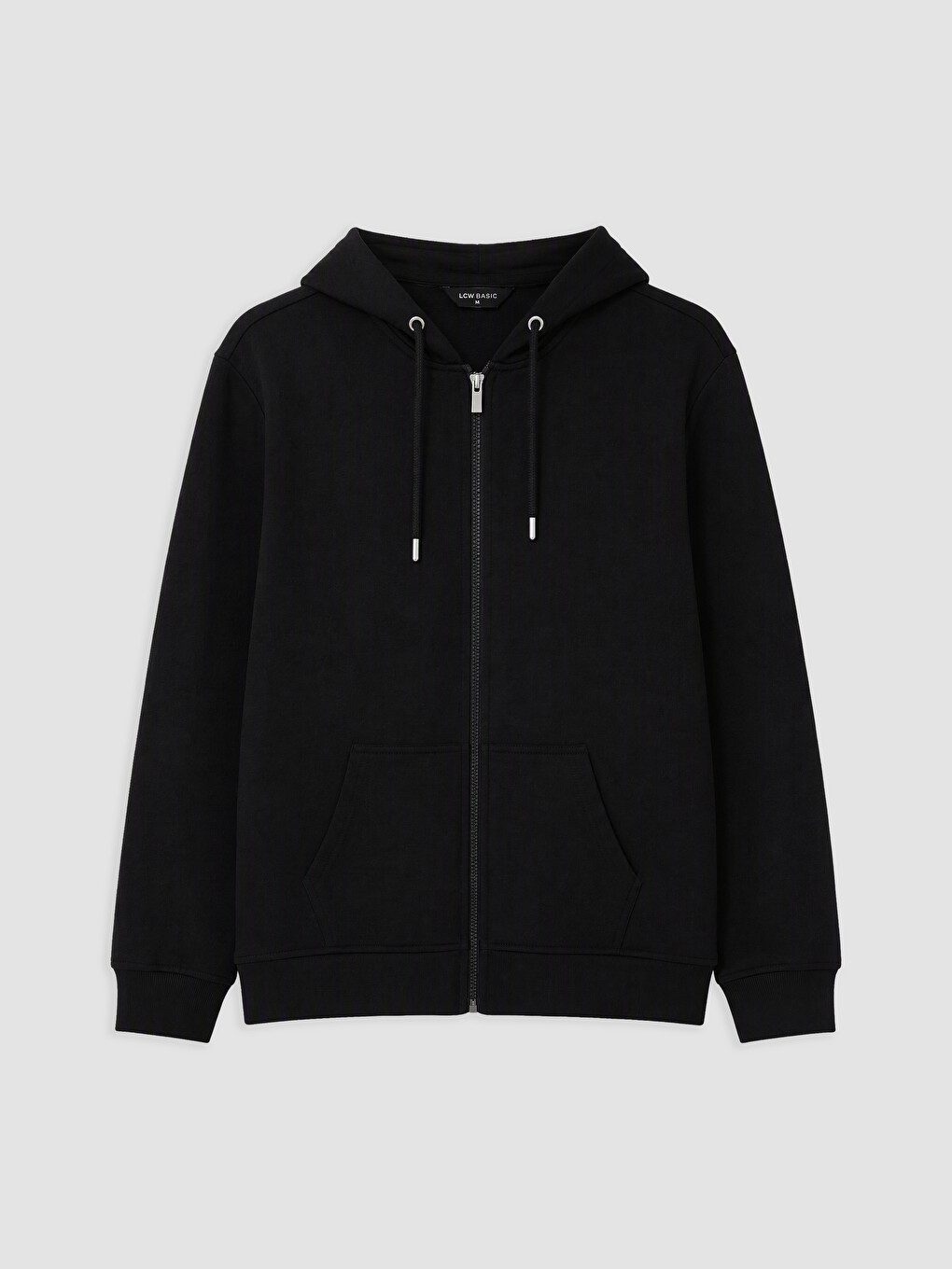 Siyah Kapüşonlu Erkek Fermuarlı Sweatshirt-3