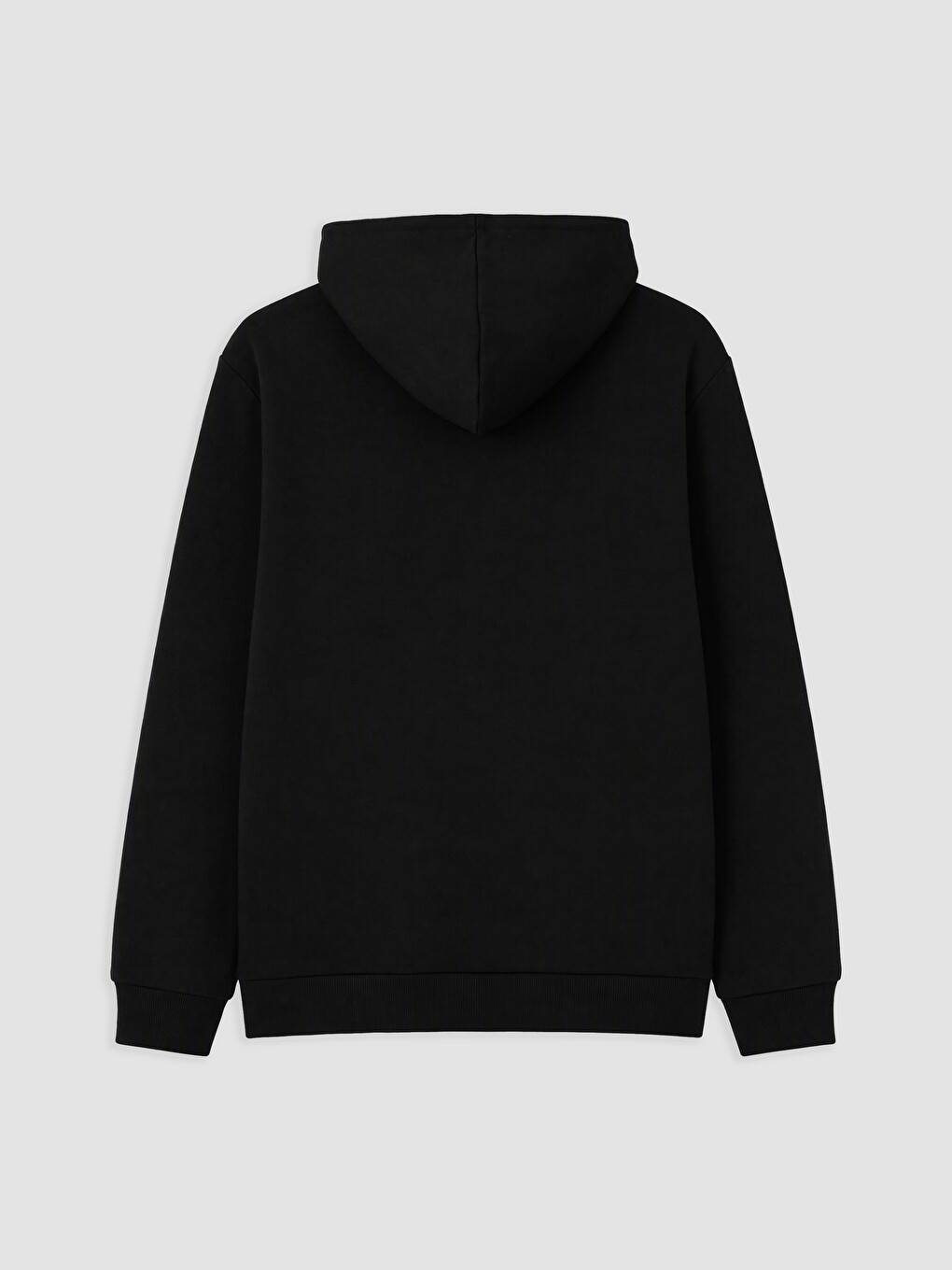 Siyah Kapüşonlu Erkek Fermuarlı Sweatshirt-4