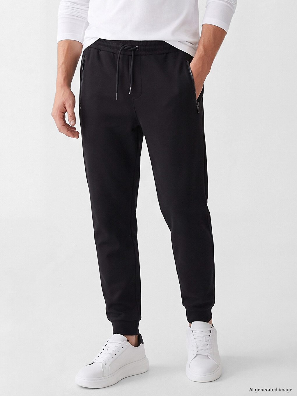 Siyah Regular Fit Erkek Jogger Eşofman Altı-1