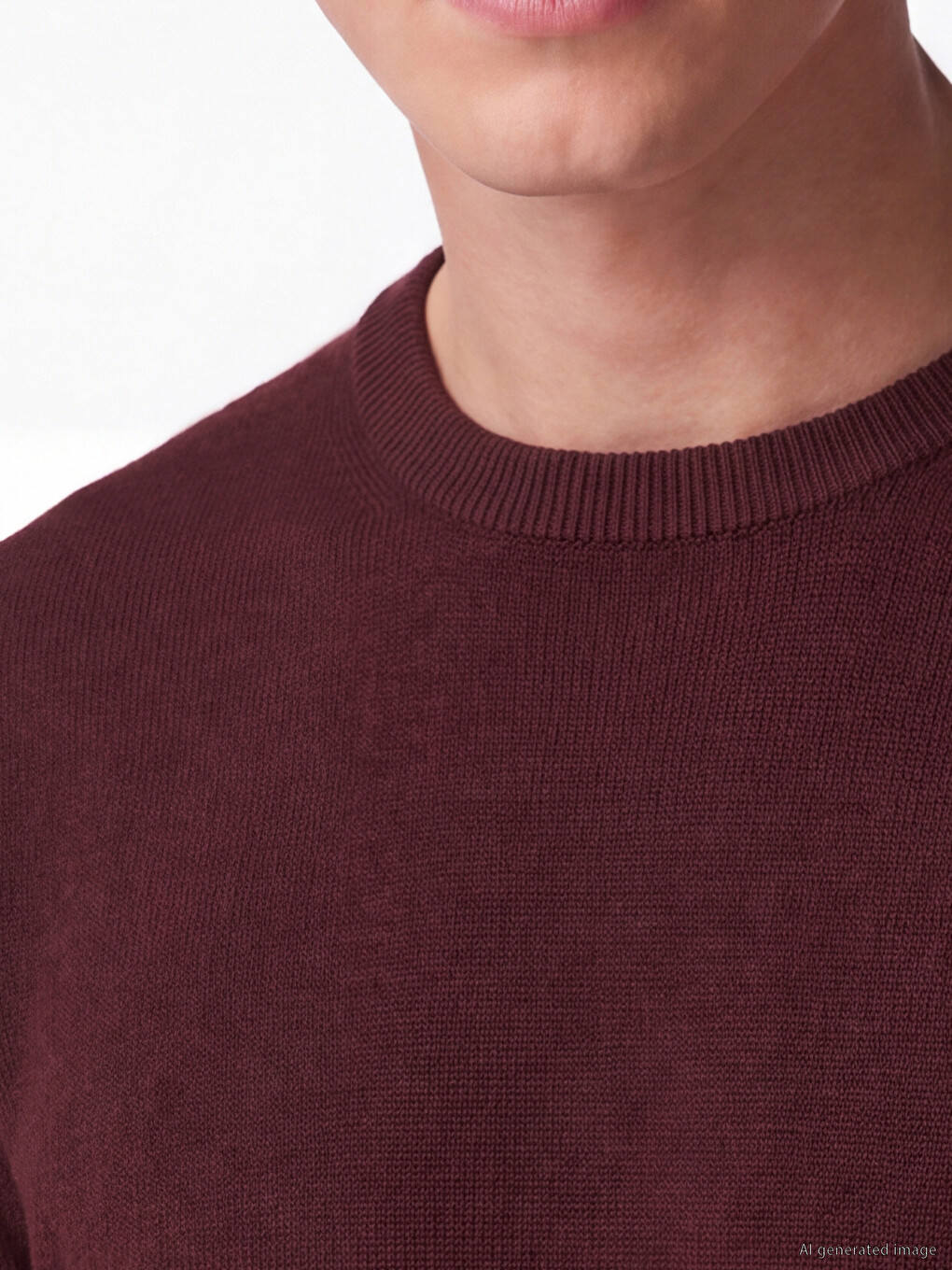 Crew Neck Wool Blended Men's Knitwear Sweater-2