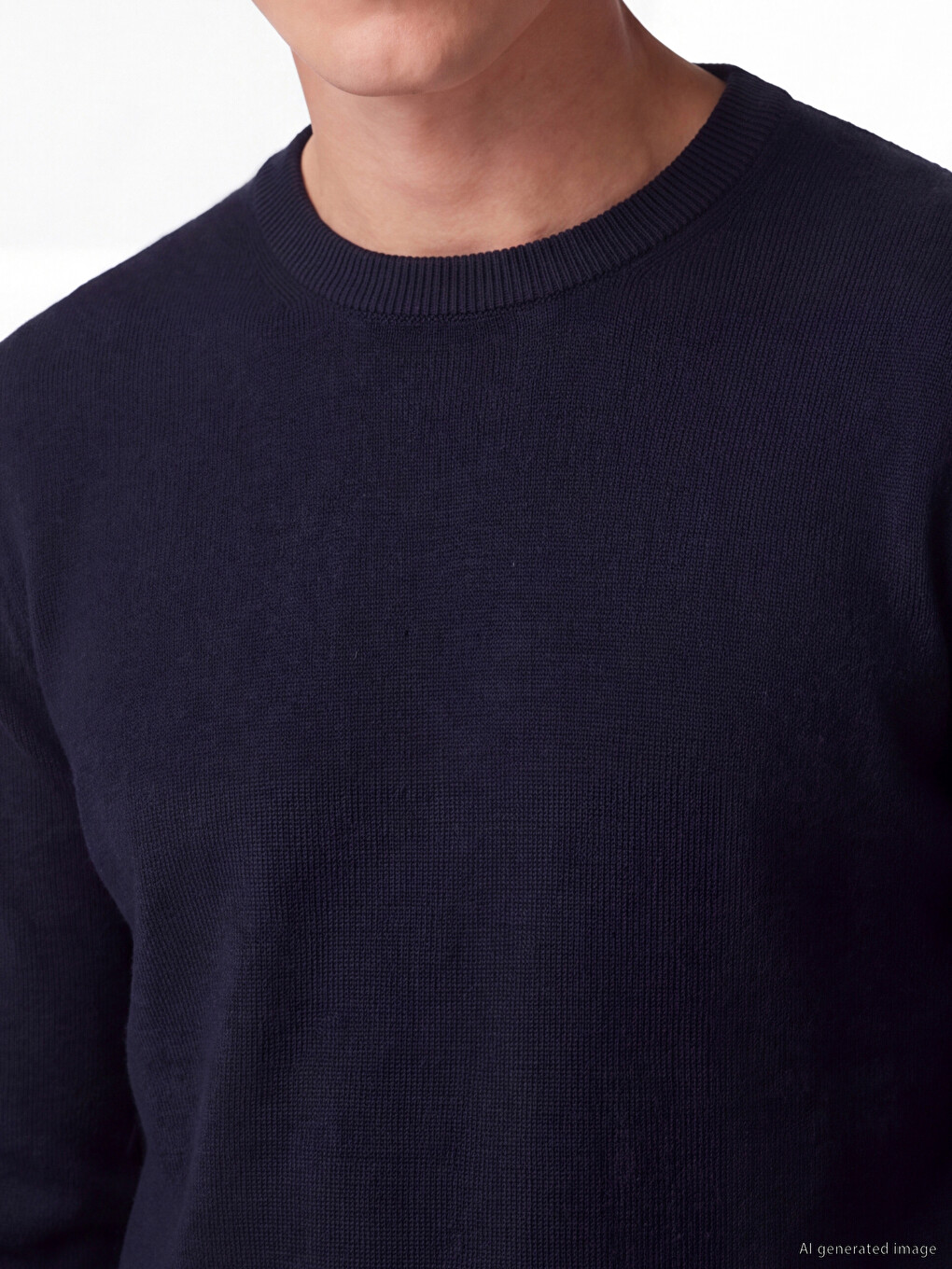 Crew Neck Wool Blended Men's Knitwear Sweater-2