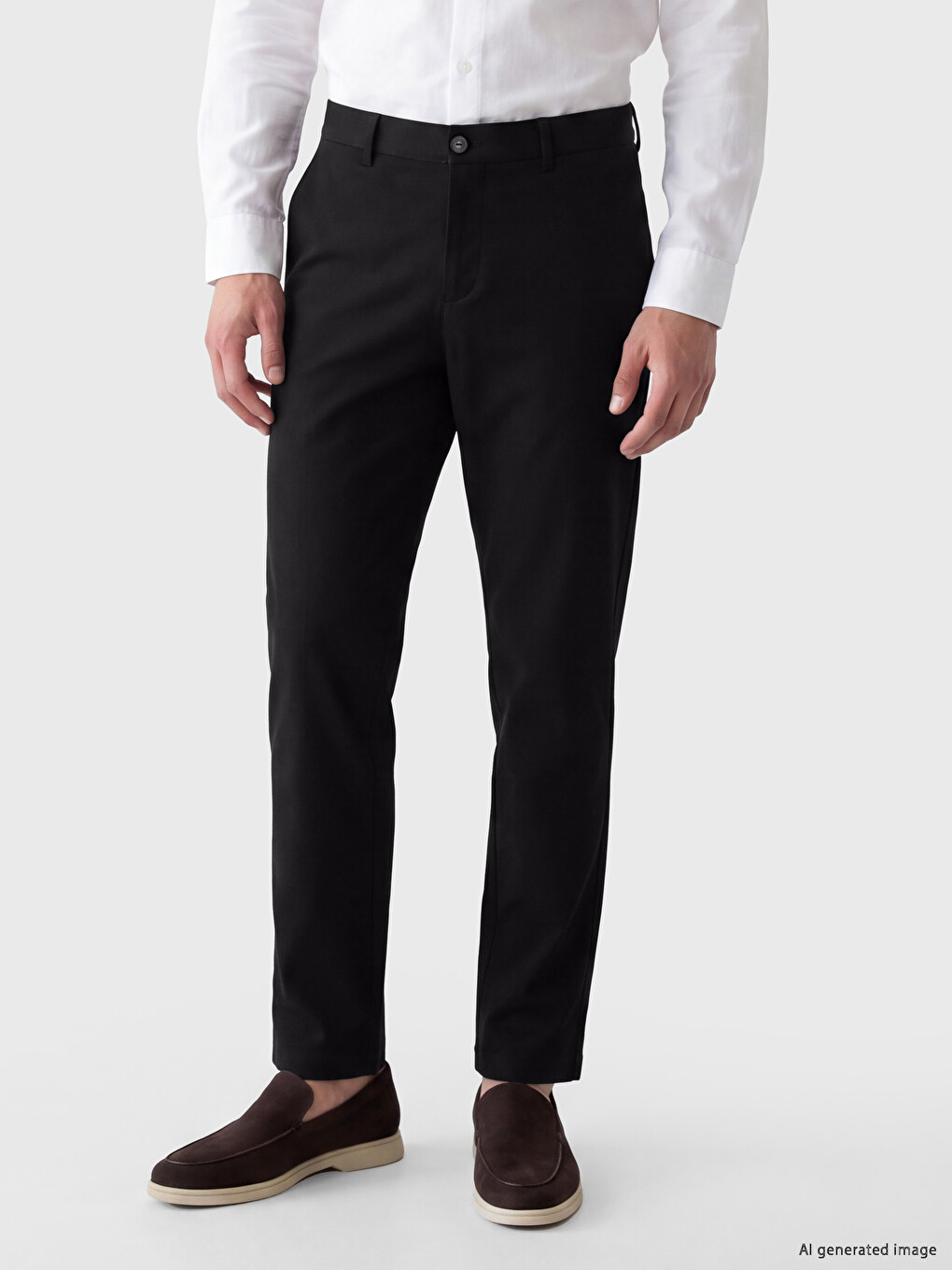 Siyah Regular Fit Erkek Chino Pantolon-1