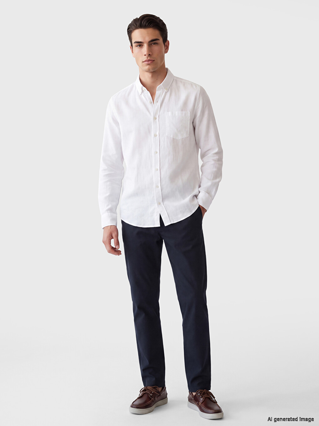 Lacivert Regular Fit Erkek Chino Pantolon