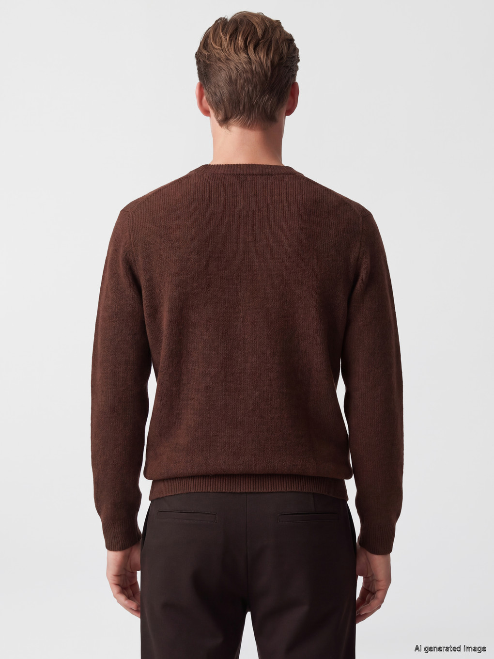 Pull-over En Maille Côtelée À Col Rond Pour Homme-4