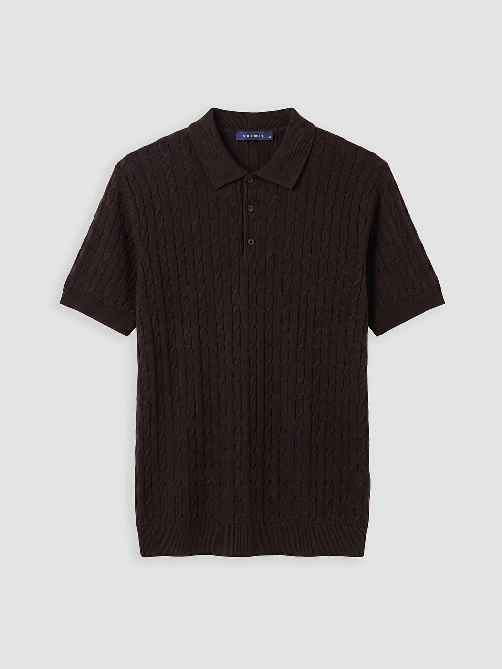 Kahverengi Polo Yaka Erkek Triko Tişört-4