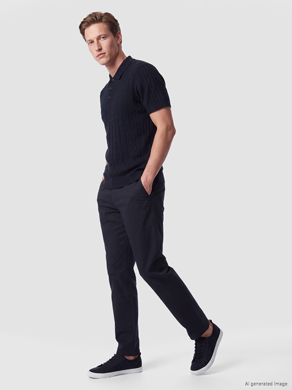 Polo Collar Men's Knitwear T-shirt-1