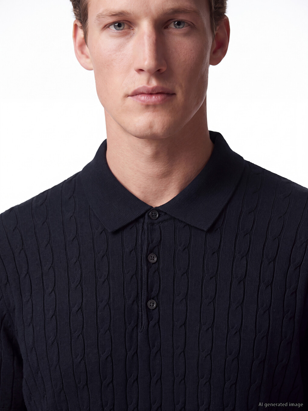 Polo Collar Men's Knitwear T-shirt-2