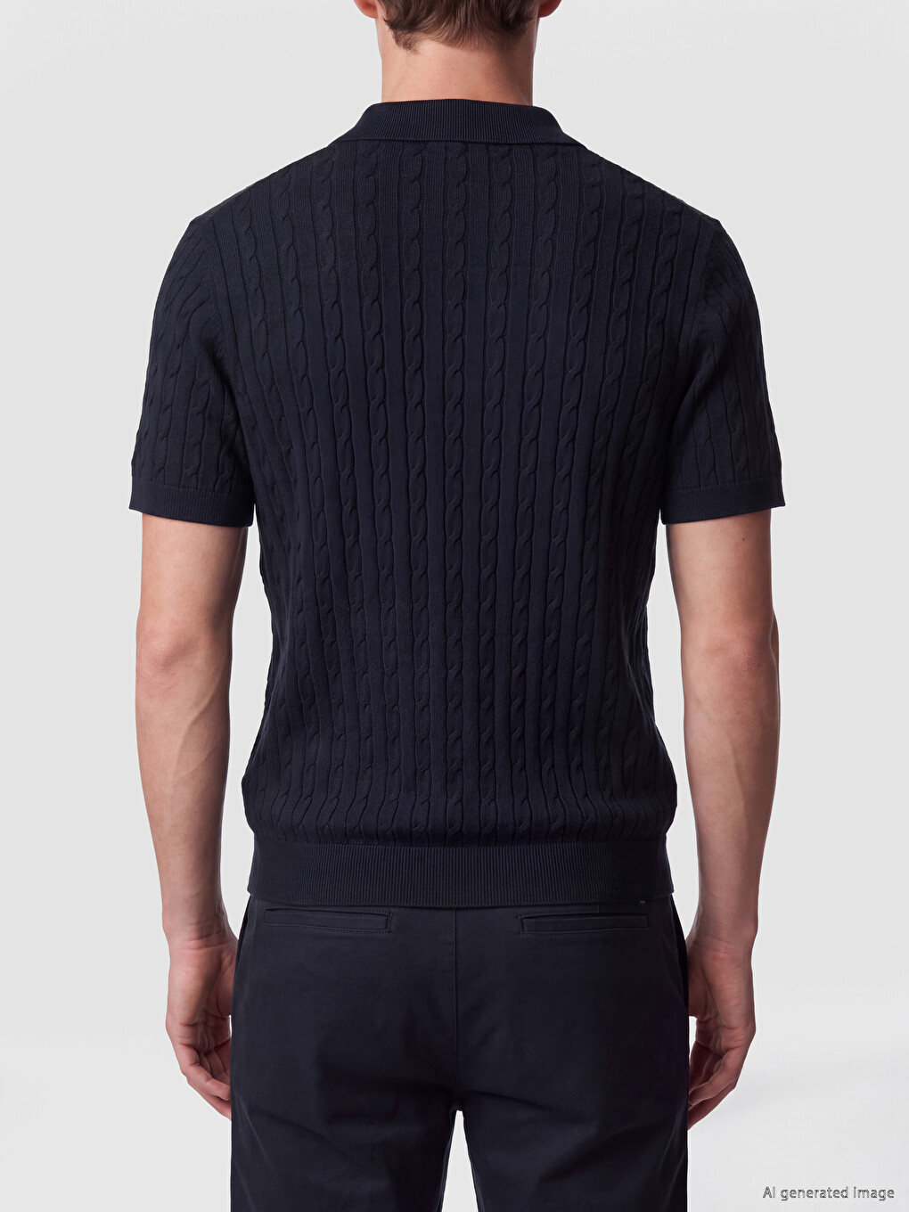 Polo Collar Men's Knitwear T-shirt-3