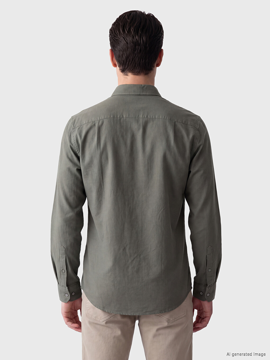 Yeşil Regular Fit Oxford Erkek Gömlek-2