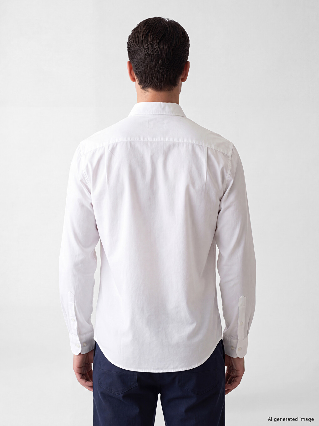 Beyaz Regular Fit Oxford Erkek Gömlek-2
