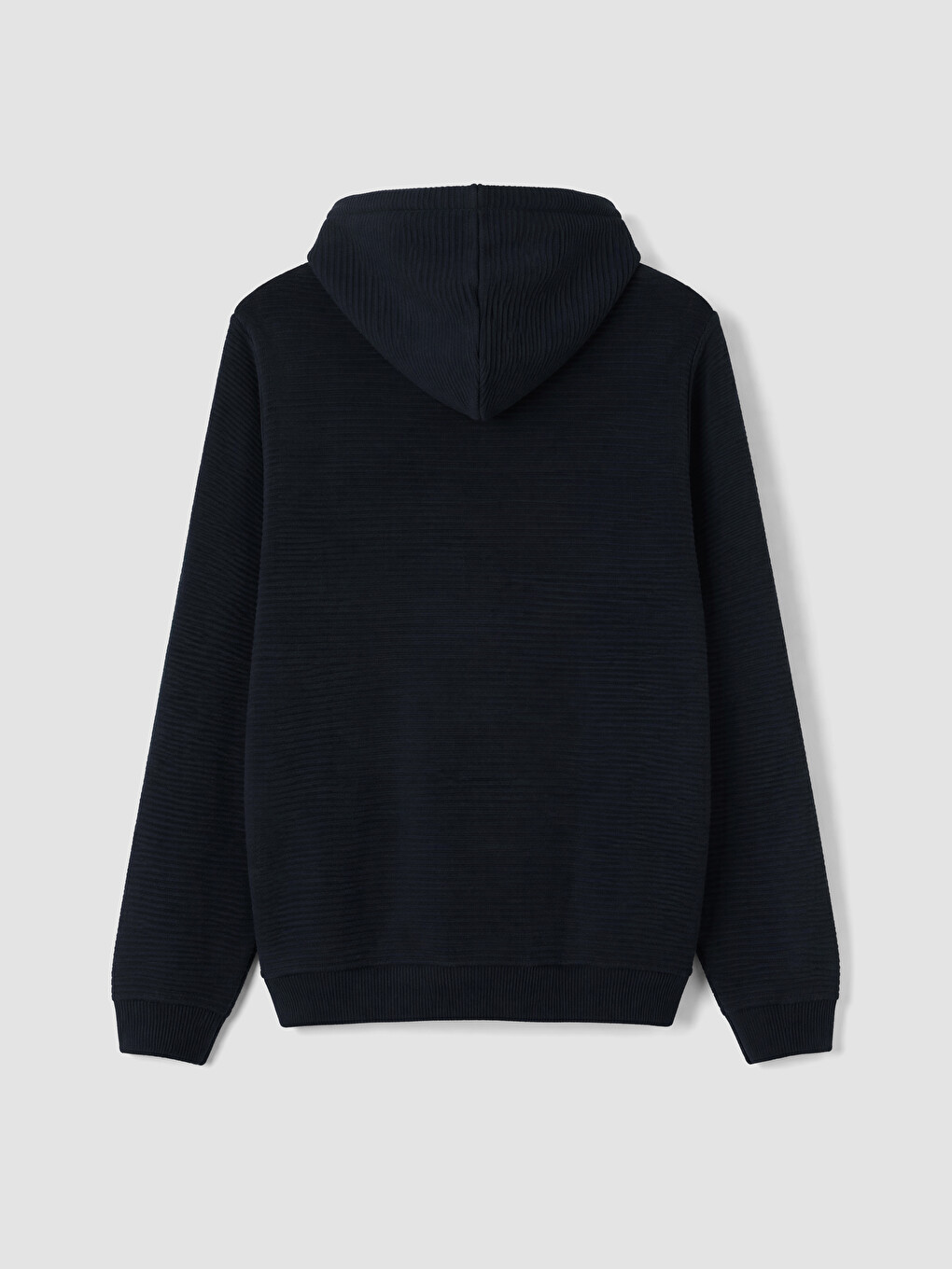 Lacivert Regular Fit Kapüşonlu Erkek Triko Hırka-5
