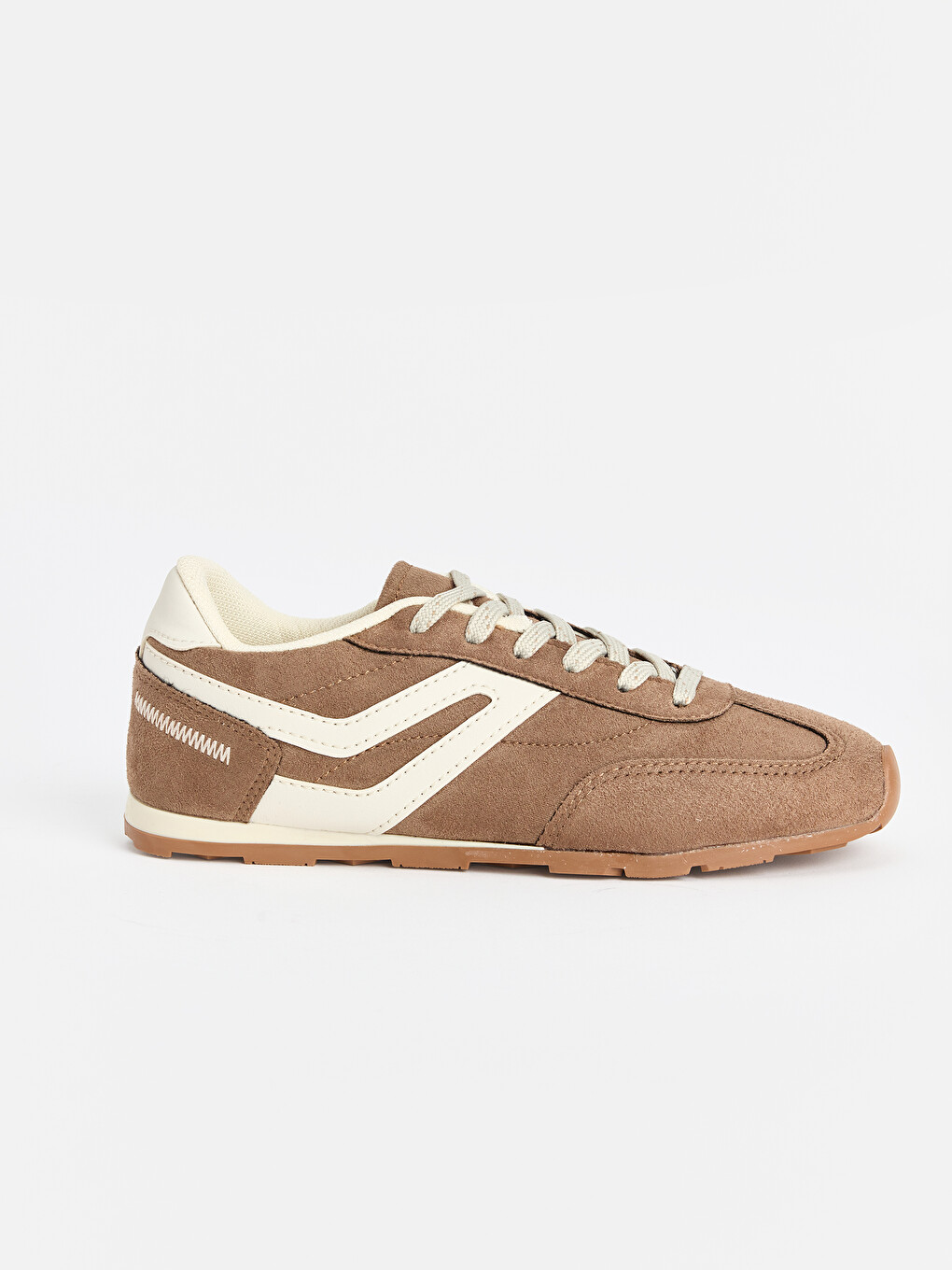 Kahverengi Süet Görünümlü Kız Çocuk Sneaker-1