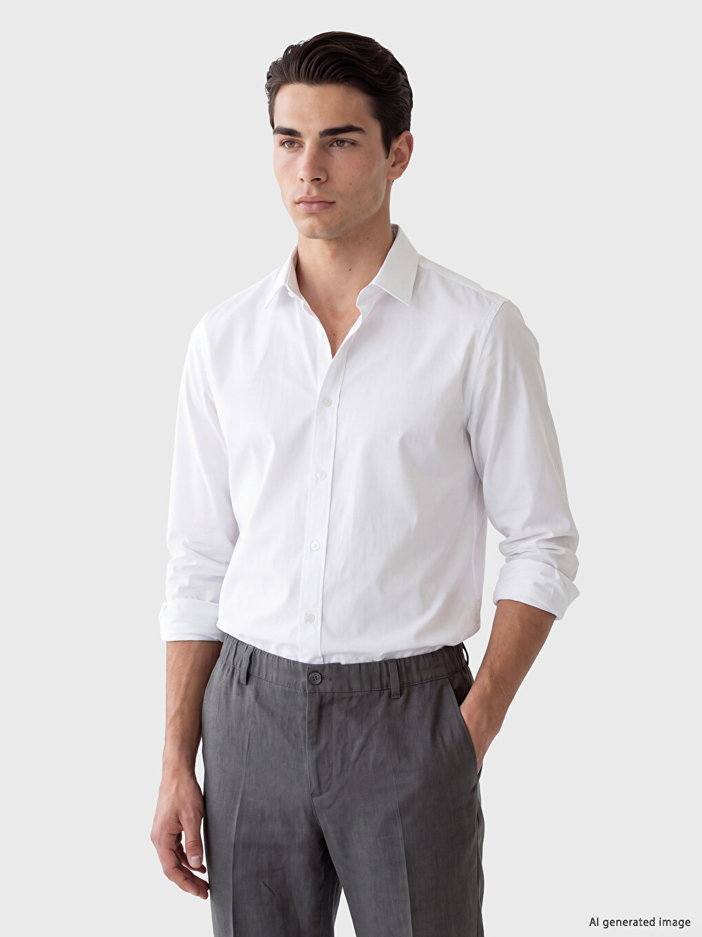 Beyaz Slim Fit Erkek Gömlek