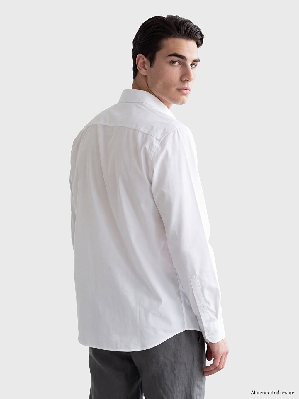 Beyaz Slim Fit Erkek Gömlek-2
