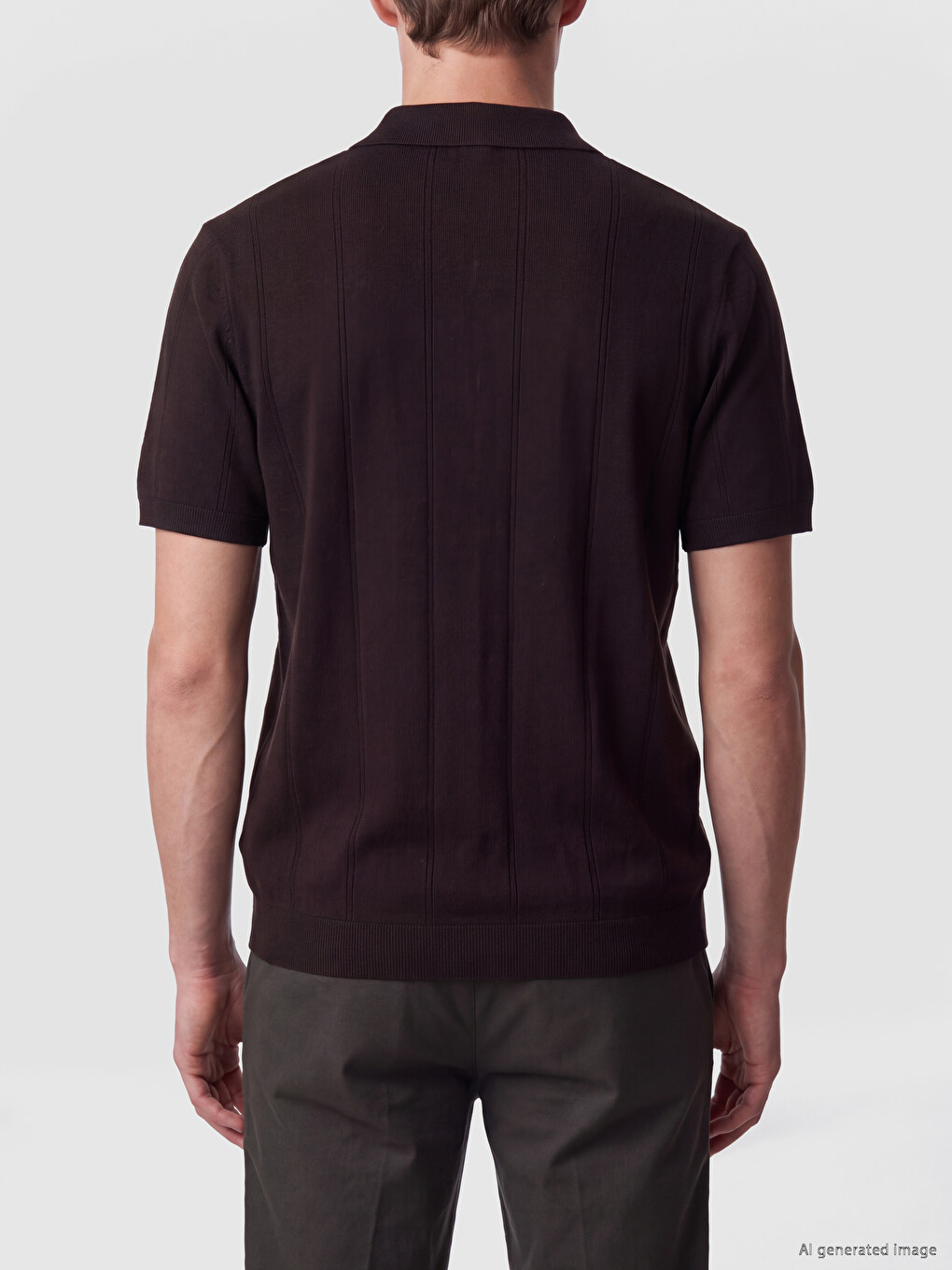 Bordo Polo Yaka Erkek Kazak-3