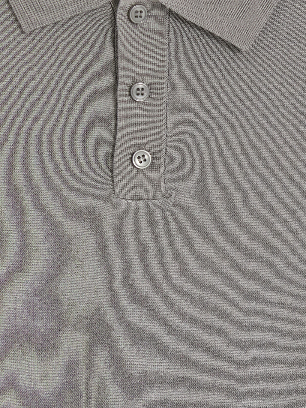 Gri Polo Yaka Kısa Kollu Erkek Kazak-5