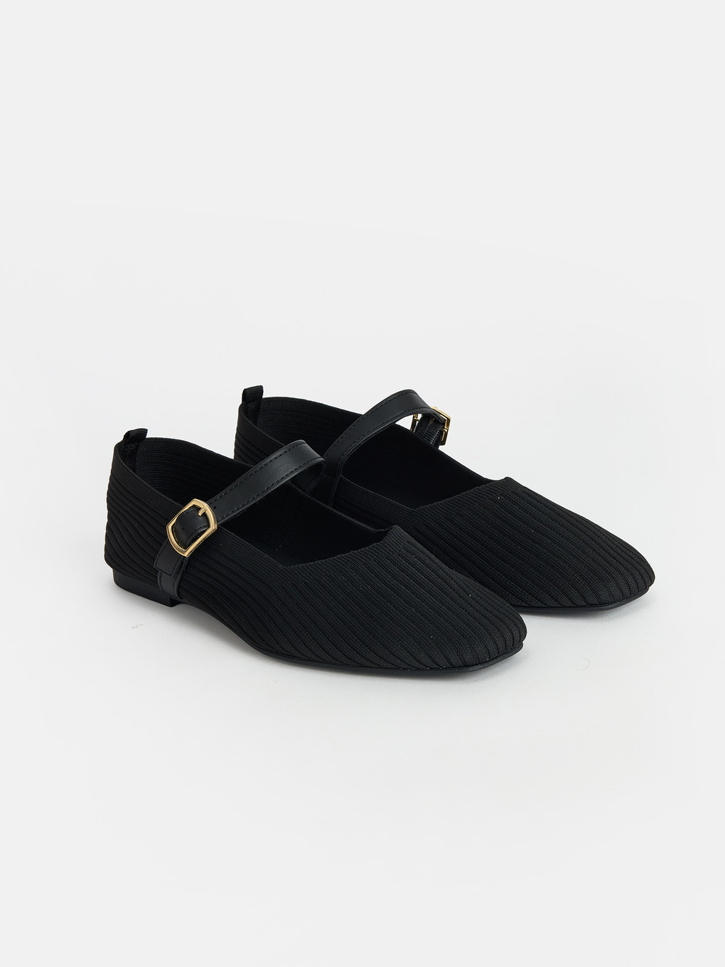 Buckle Detailed Knitwear Ballet Flats