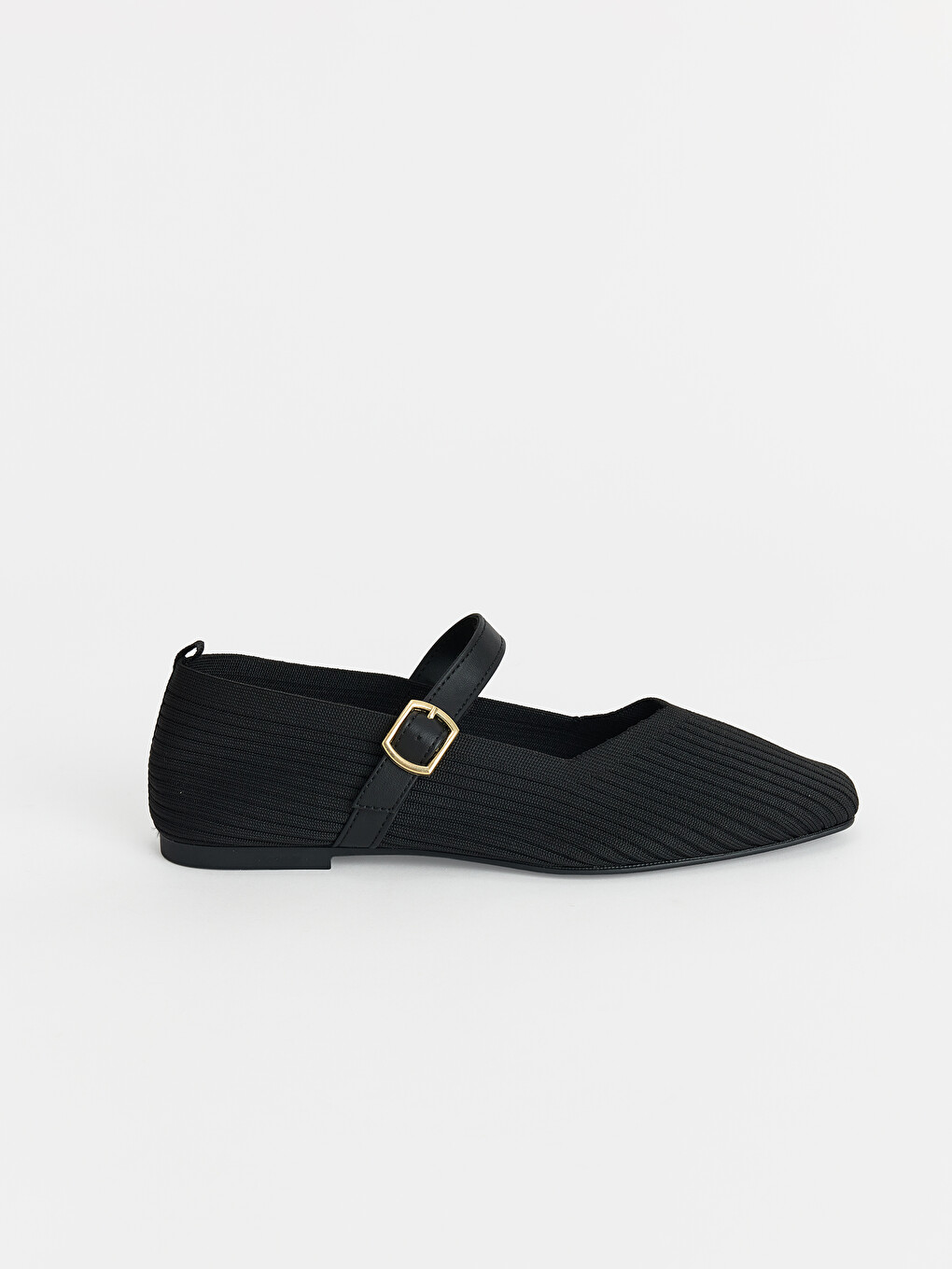 Buckle Detailed Knitwear Ballet Flats-1