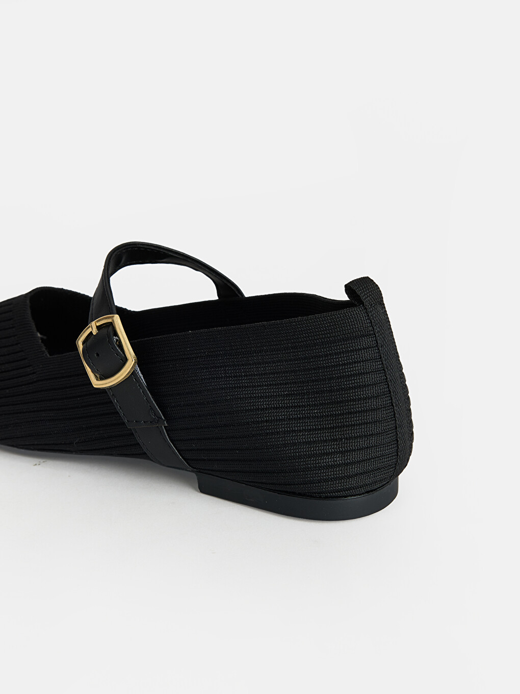 Buckle Detailed Knitwear Ballet Flats-2