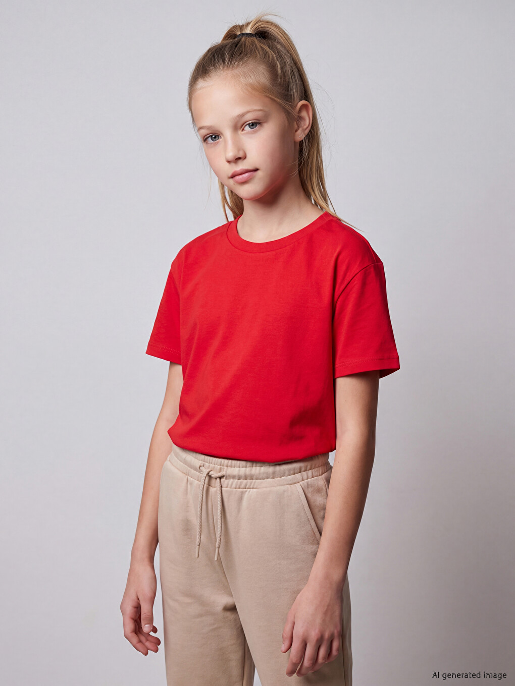 Crew Neck Girls' T-shirt