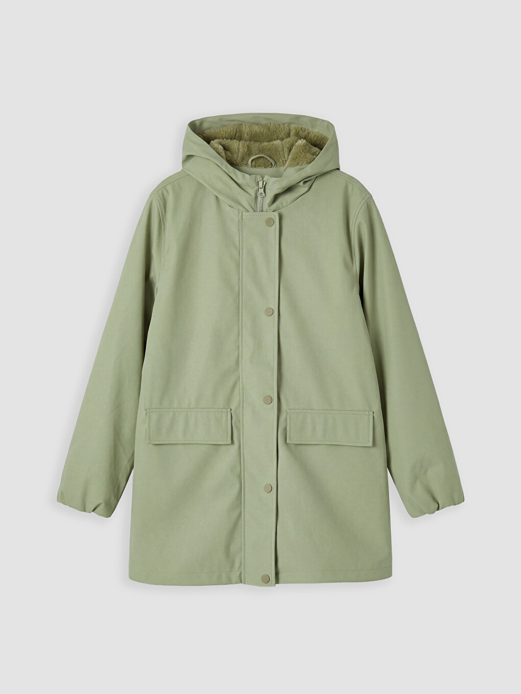 Plush Lined Hooded Girls' Coat