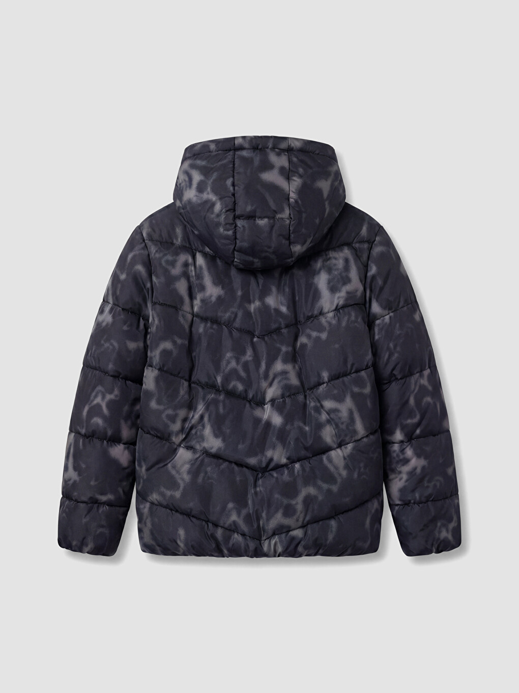 Siyah Batik Desenli Erkek Çocuk Şişme Mont-3