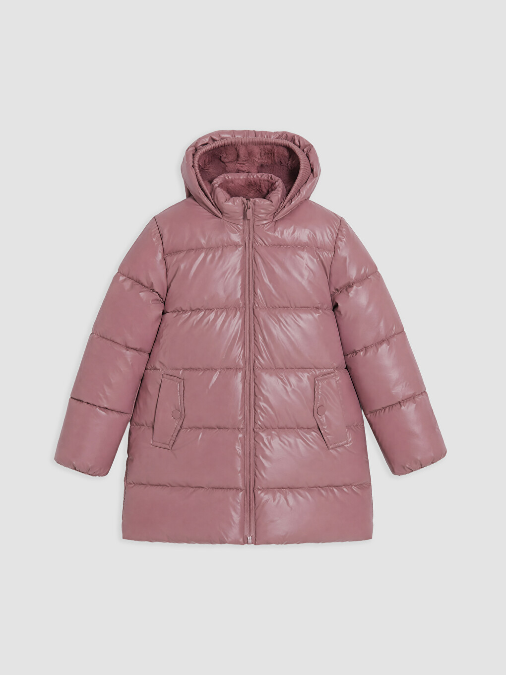 Pembe Su İtici Kız Çocuk Şişme Mont