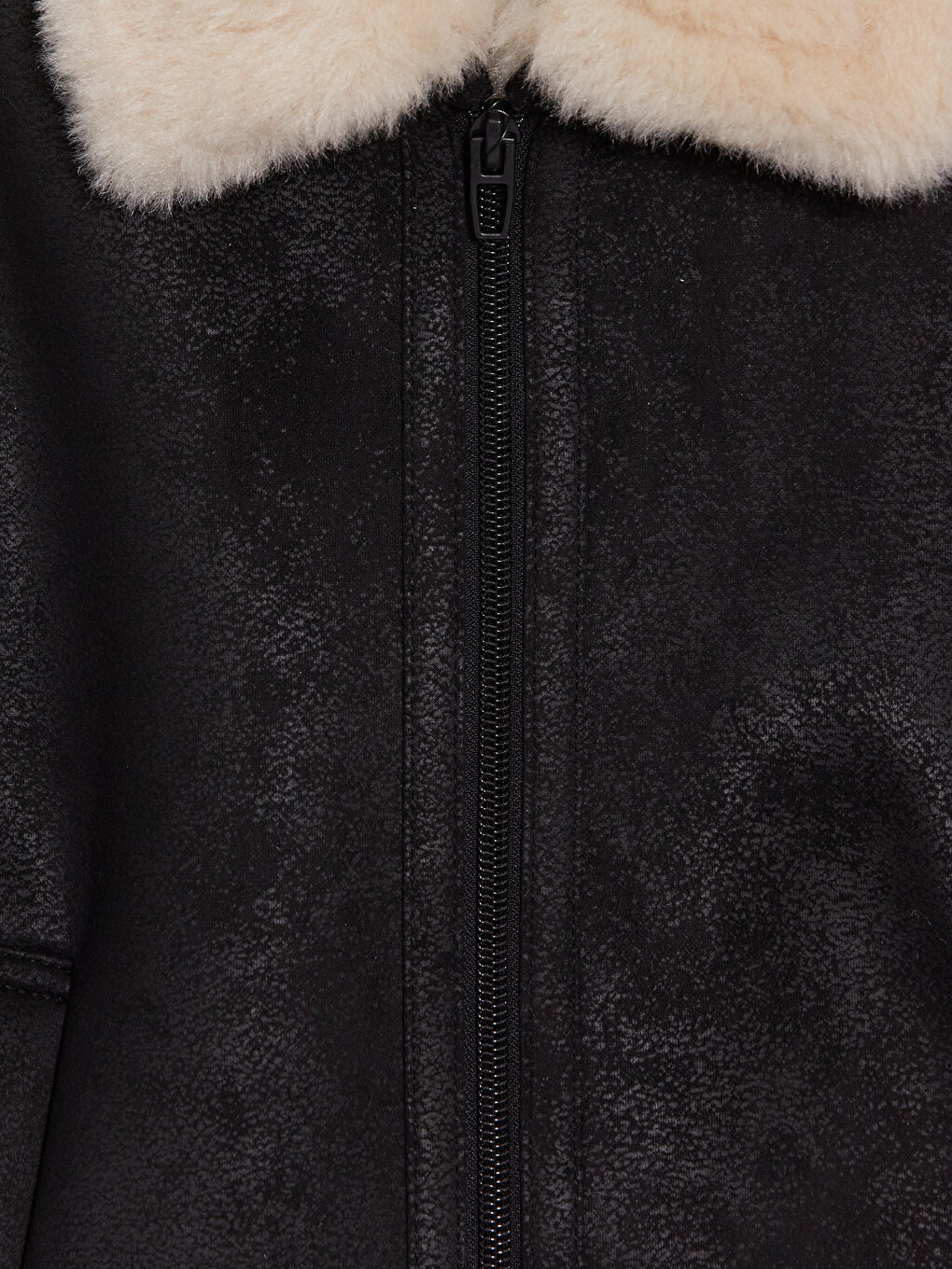 Boy Black Faux Leather Coat-1