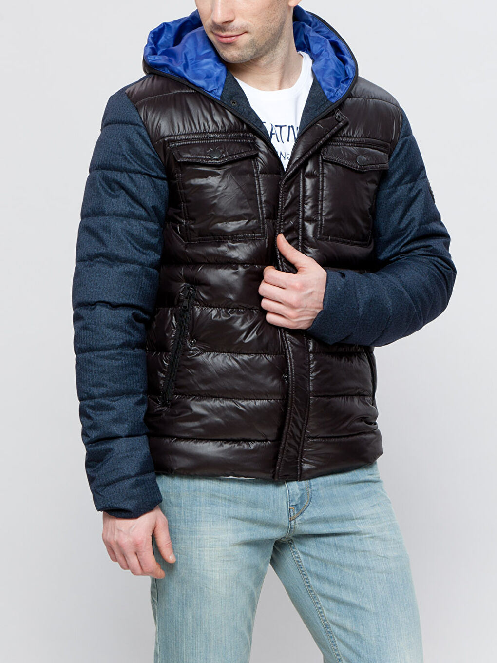 İndigo Kısa Dar Mont