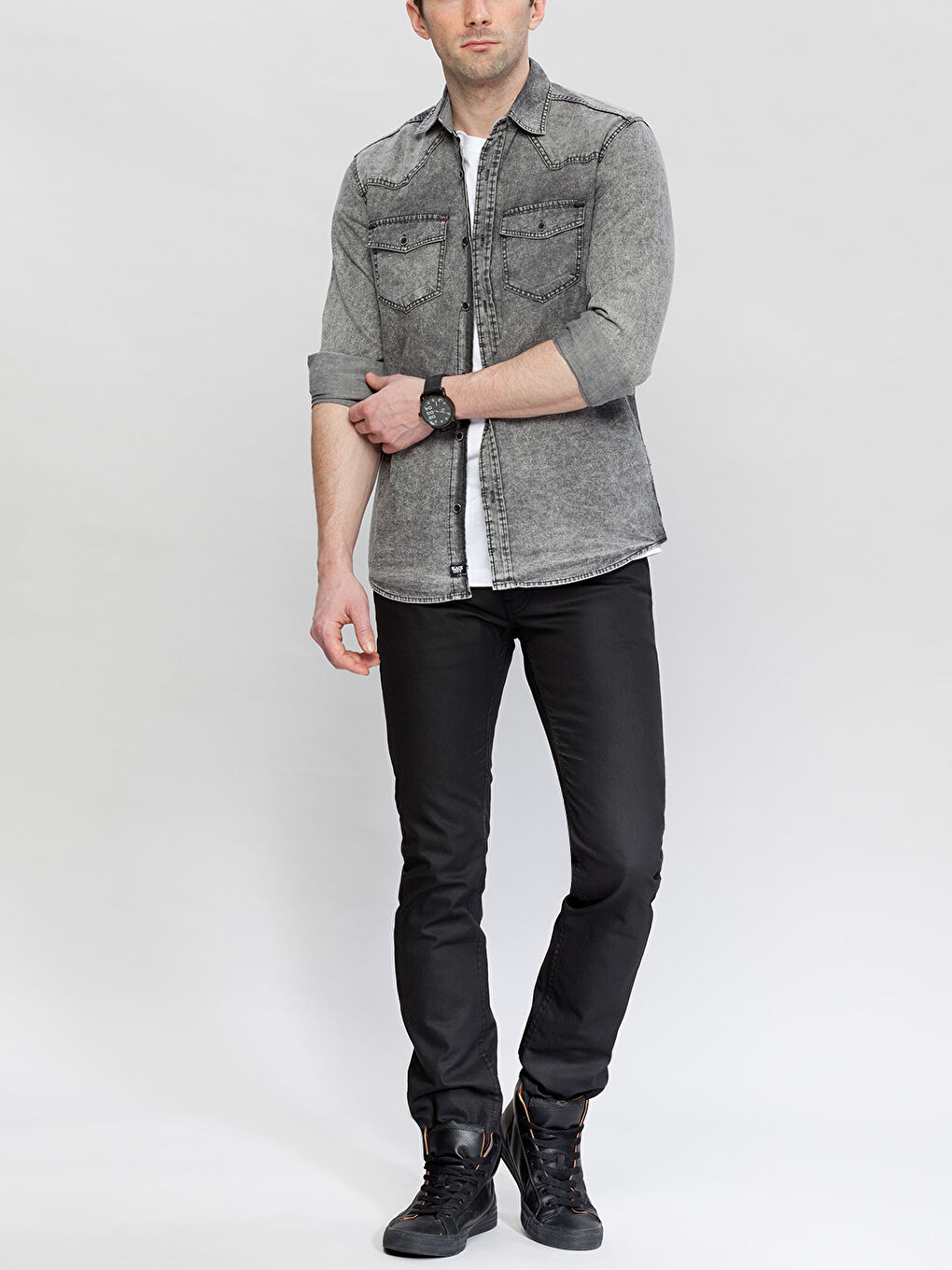 XSIDE Man GREY Denim Shirt -6Y0475Z8-GRD