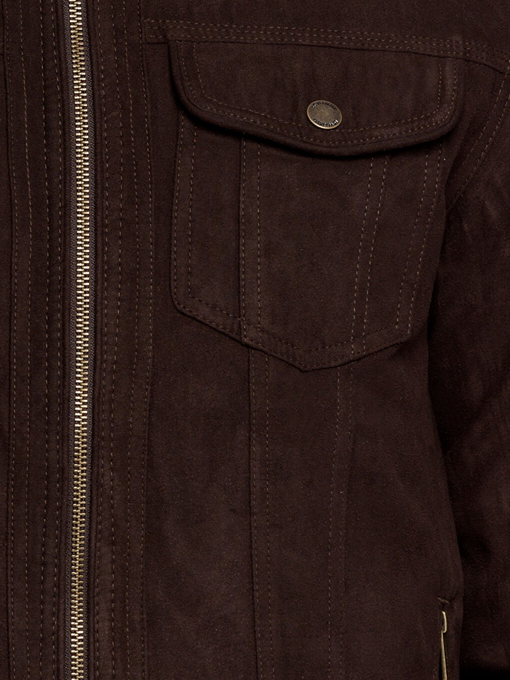 Kahverengi Deri Görünümlü Mont-4