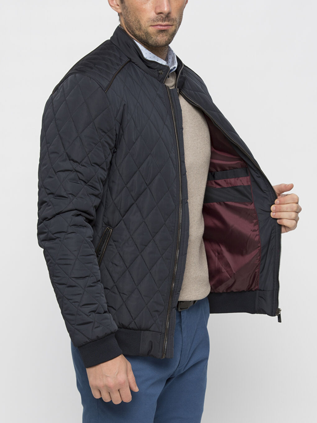 Lacivert Şişme Mont-1