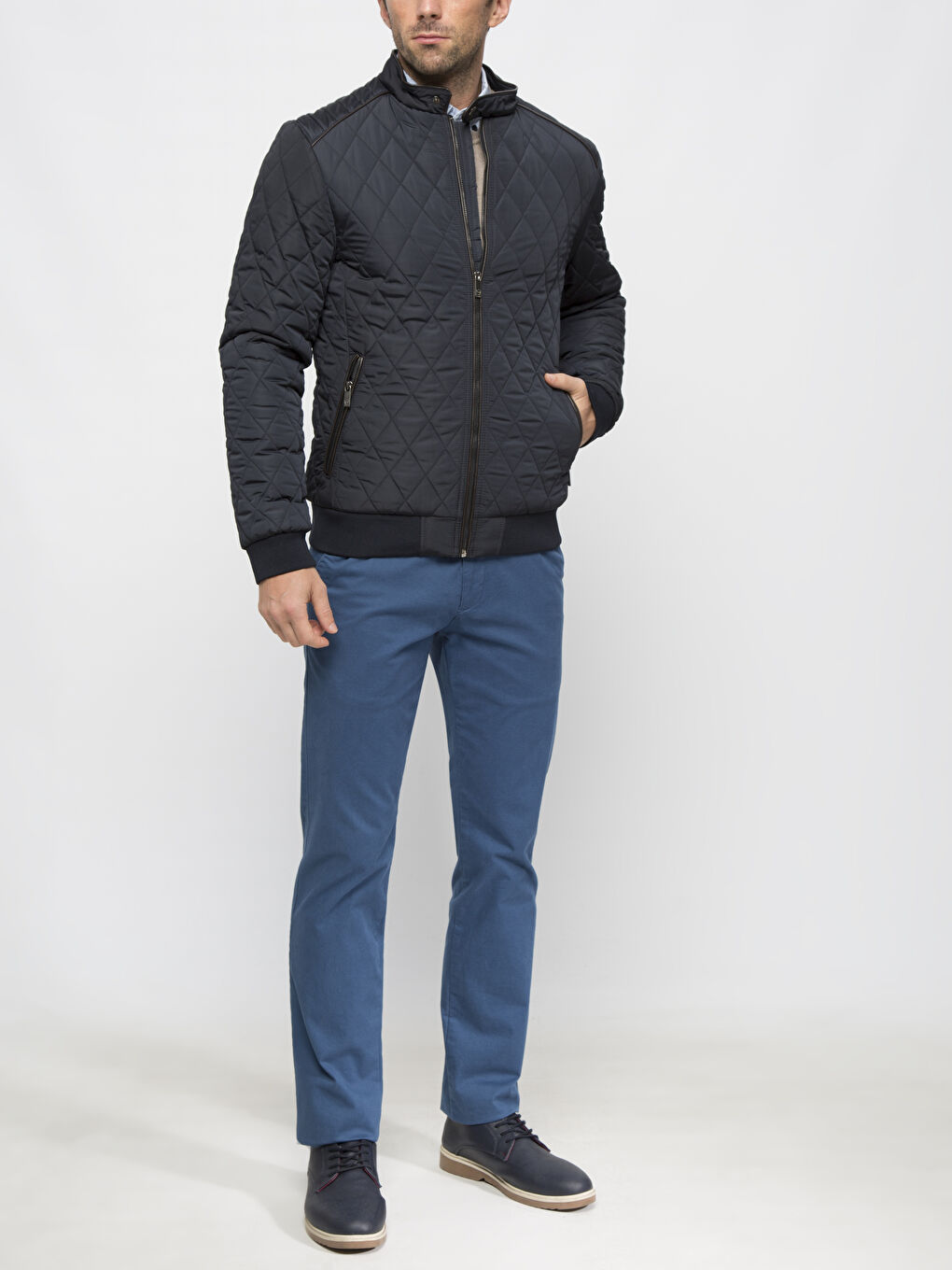 Lacivert Şişme Mont-3