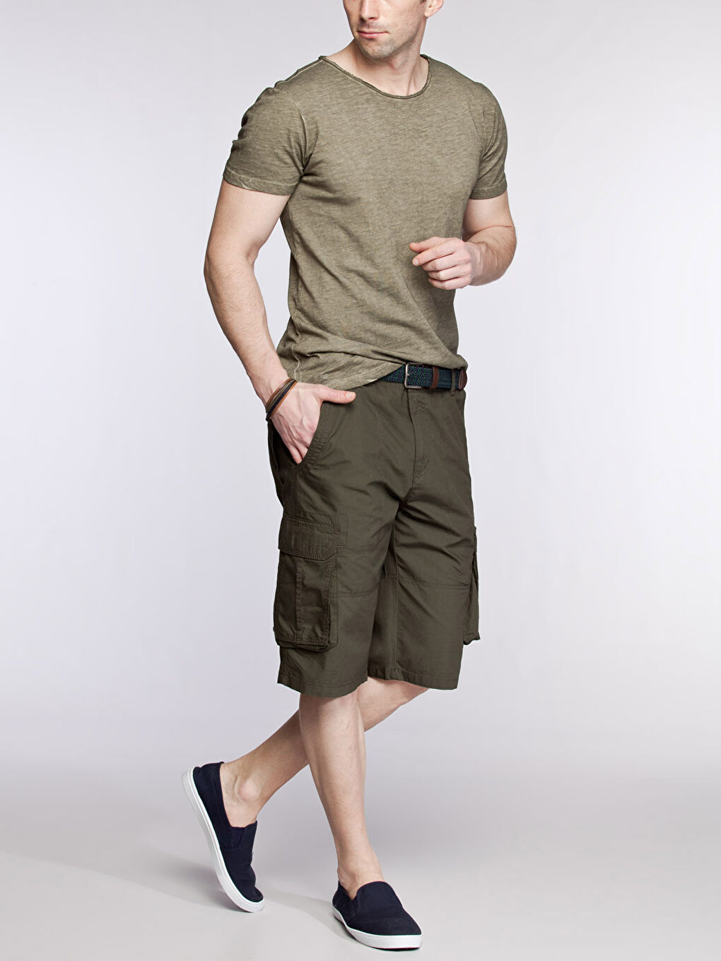 Man KHAKI Cargo Shorts-2