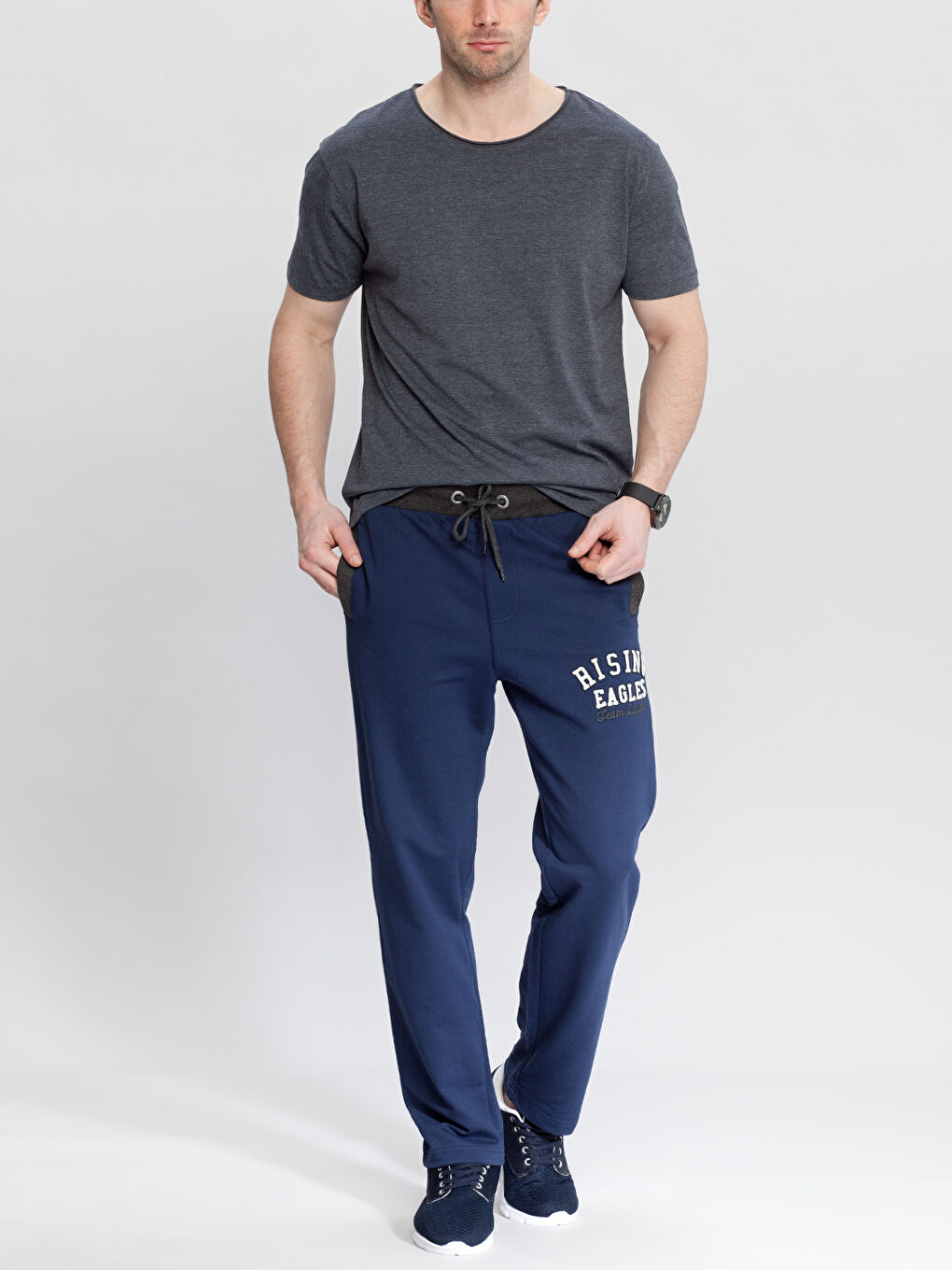 بنطال رياضي أزرق رجال-2