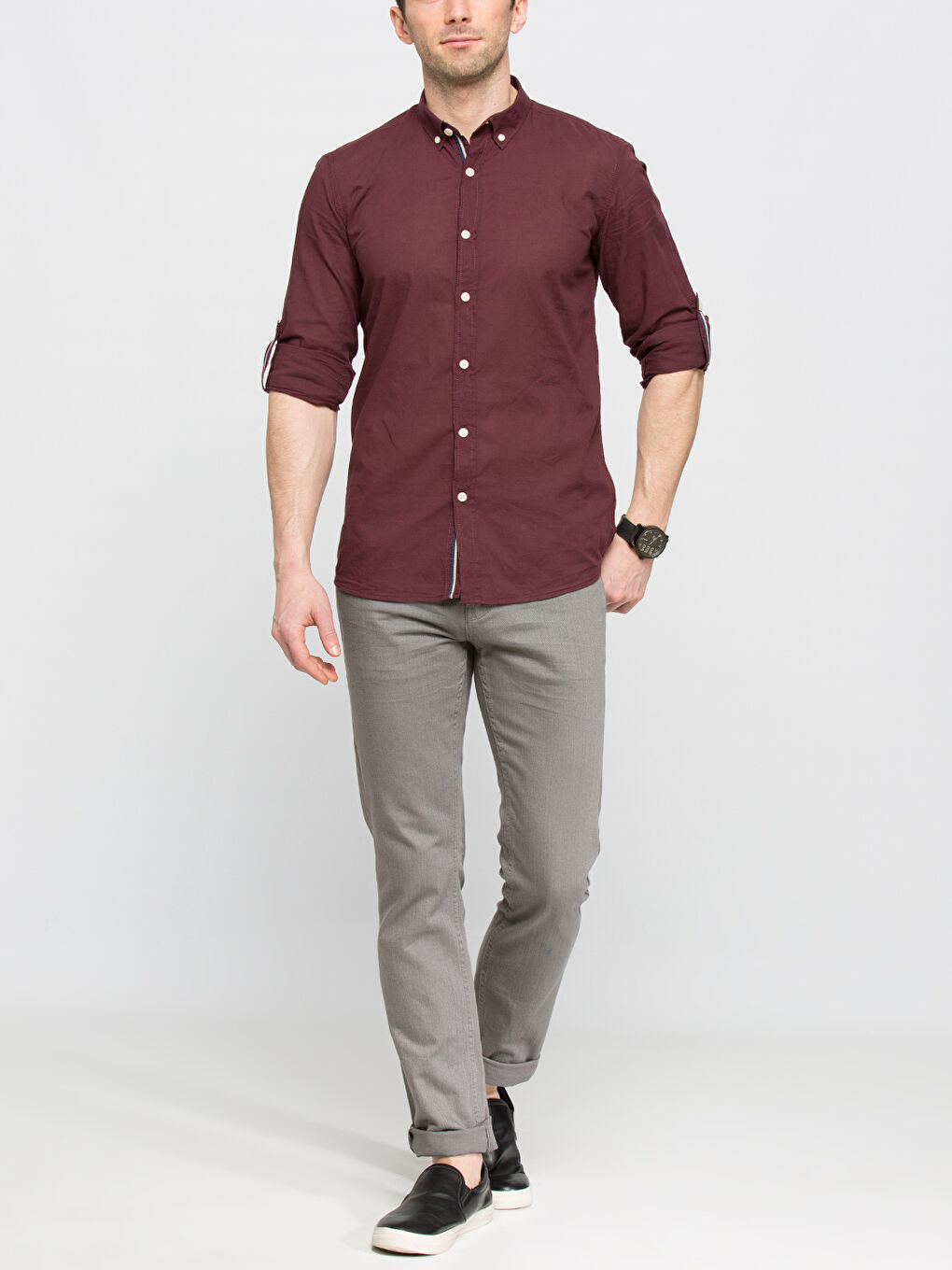 Chemise ROUGE BORDEAUX Homme-2