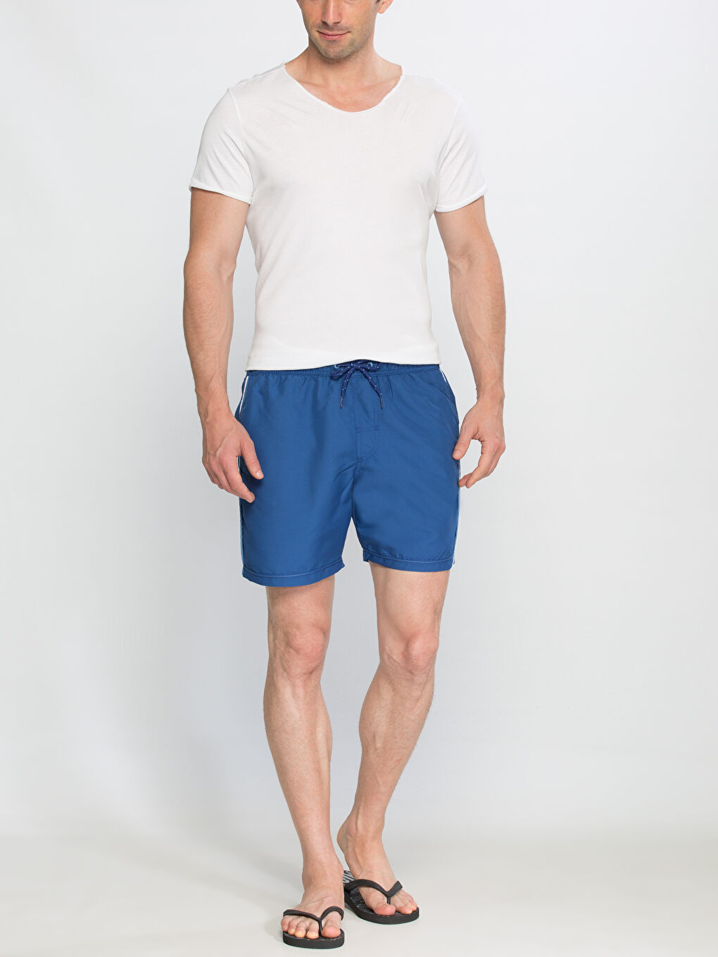 Canlı Mavi Yüzme Şort-2