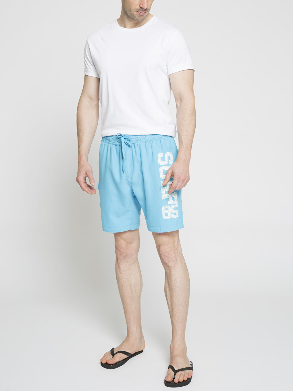 Parlak Mavi Yüzme Şort-2