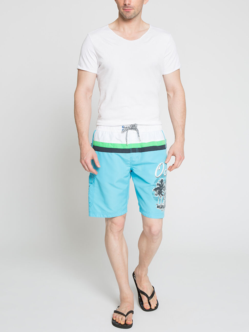 A.Mavi Yüzme Şort-2