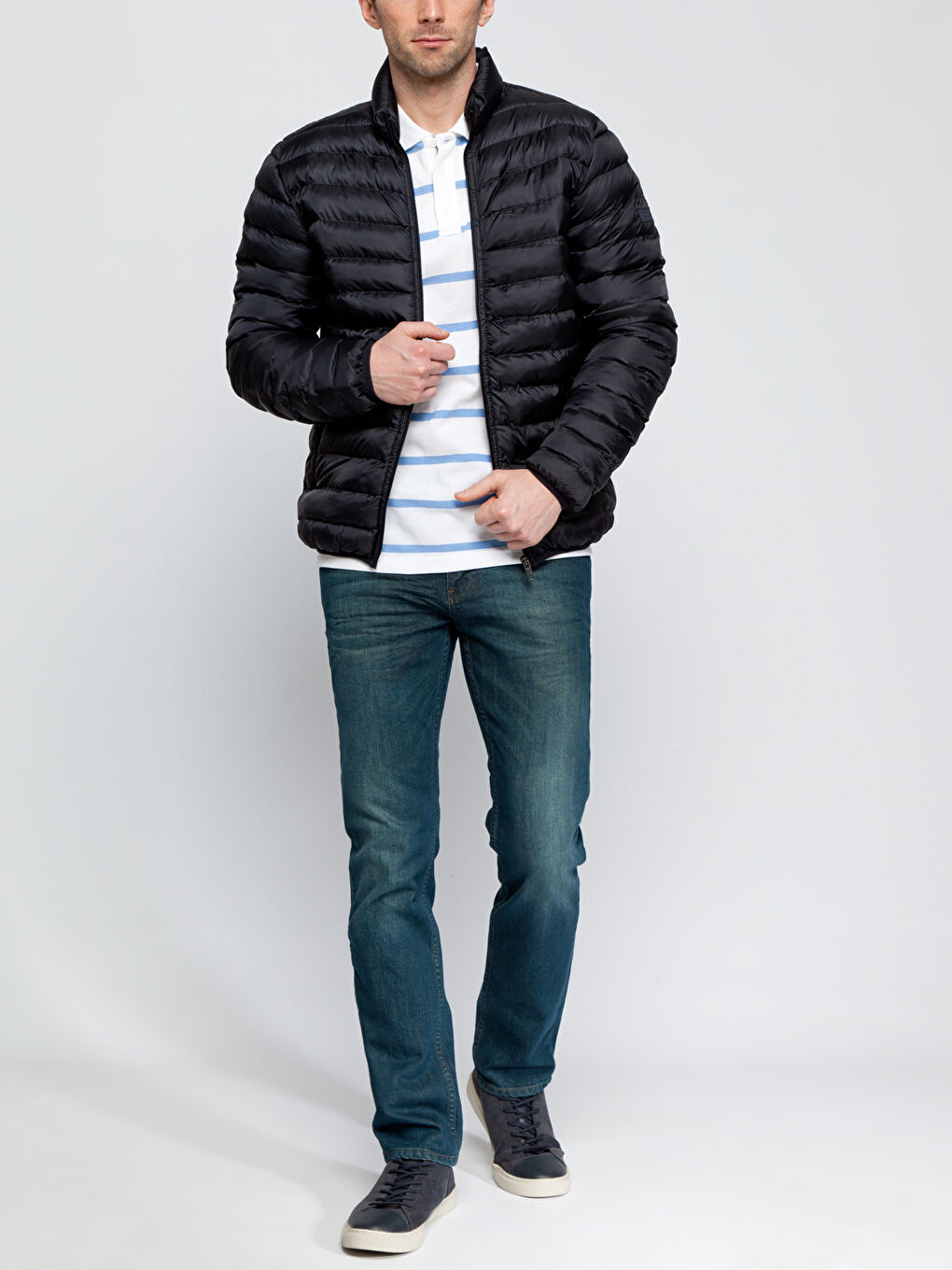 Lacivert Şişme Mont-3