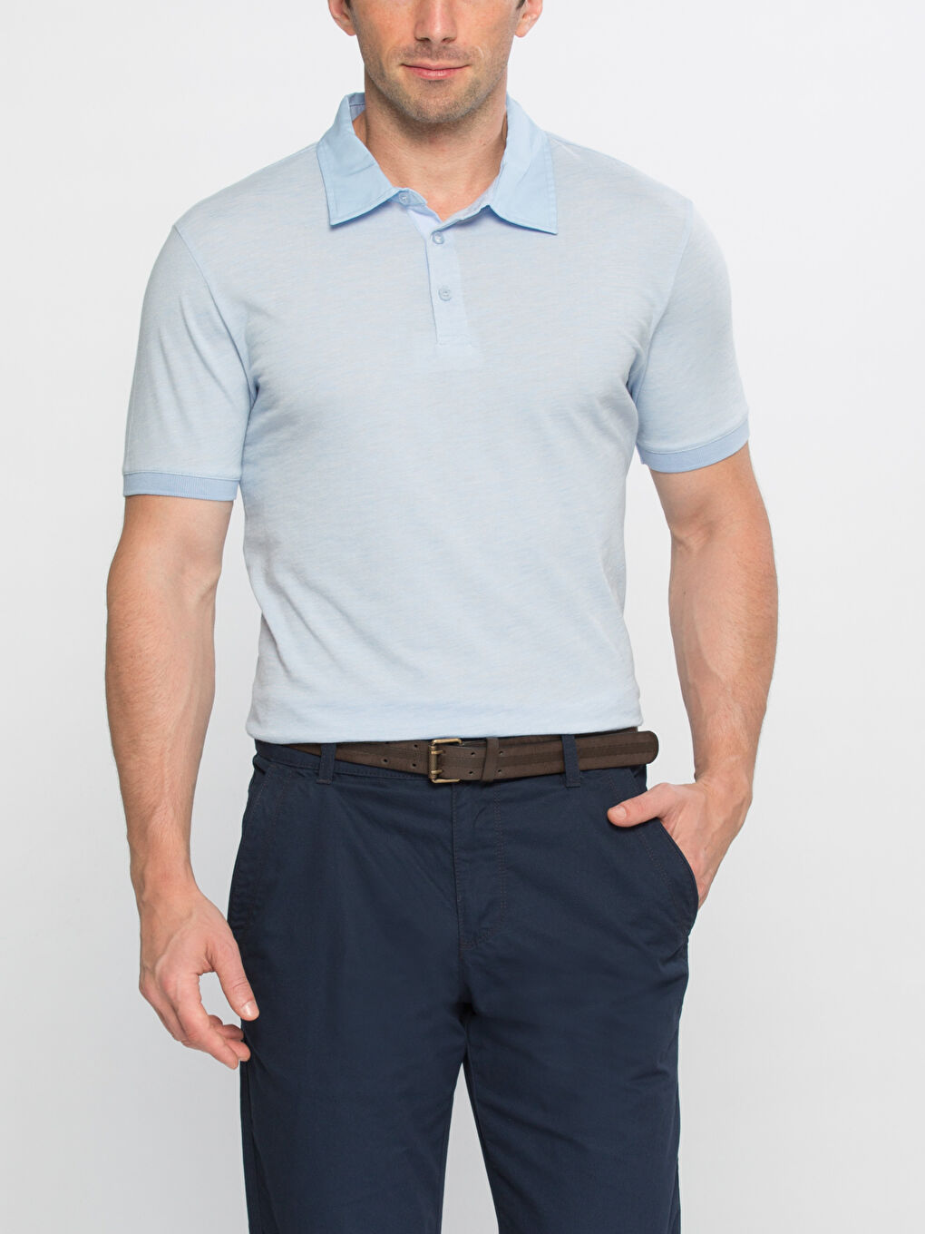 تي شيرت أزرق فاتح رجال