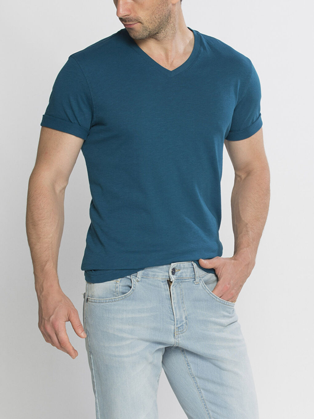 Мужчины Цвет петроль Футболка