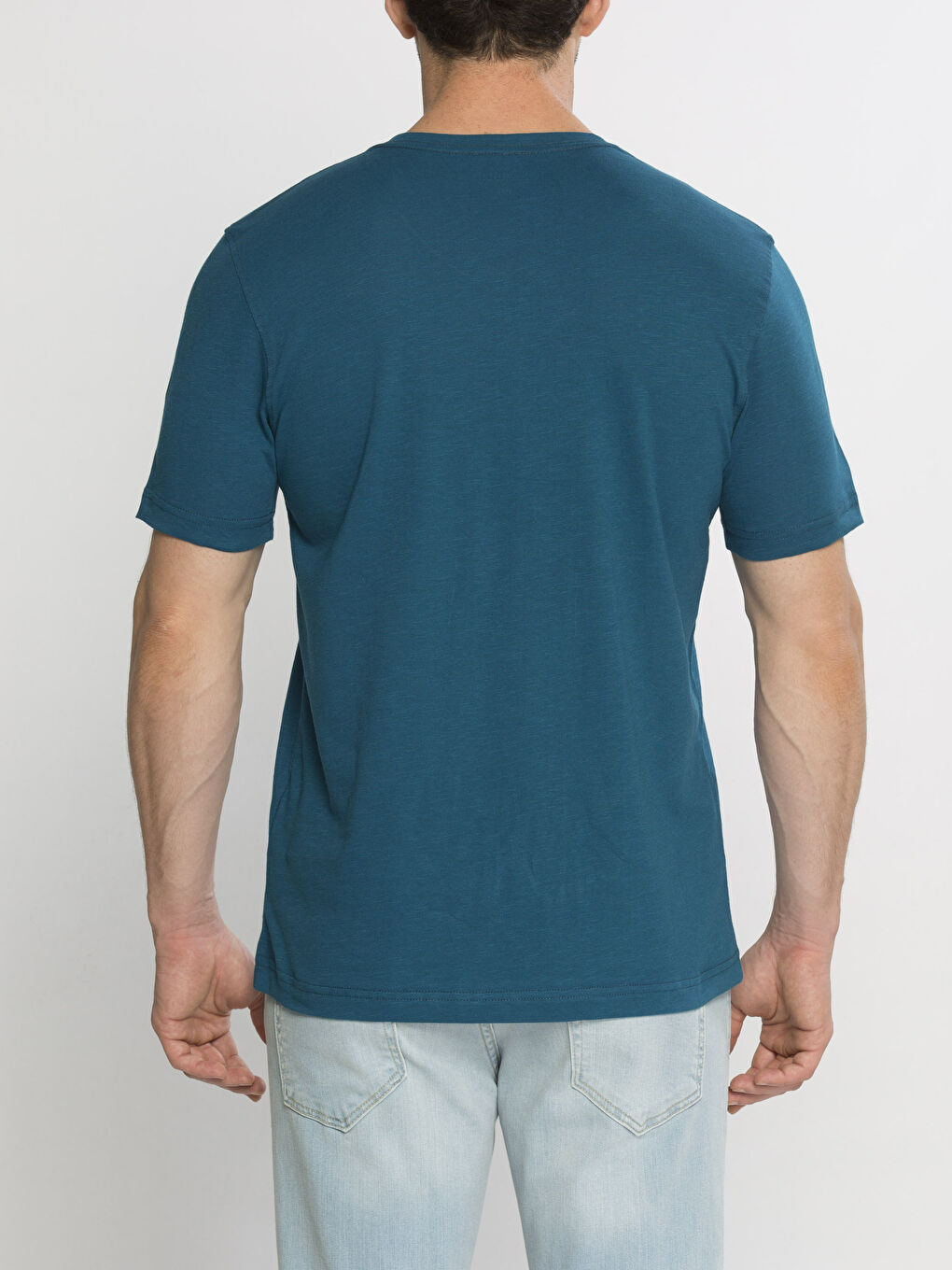 Мужчины Цвет петроль Футболка-1