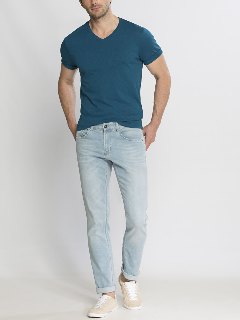 Мужчины Цвет петроль Футболка-2