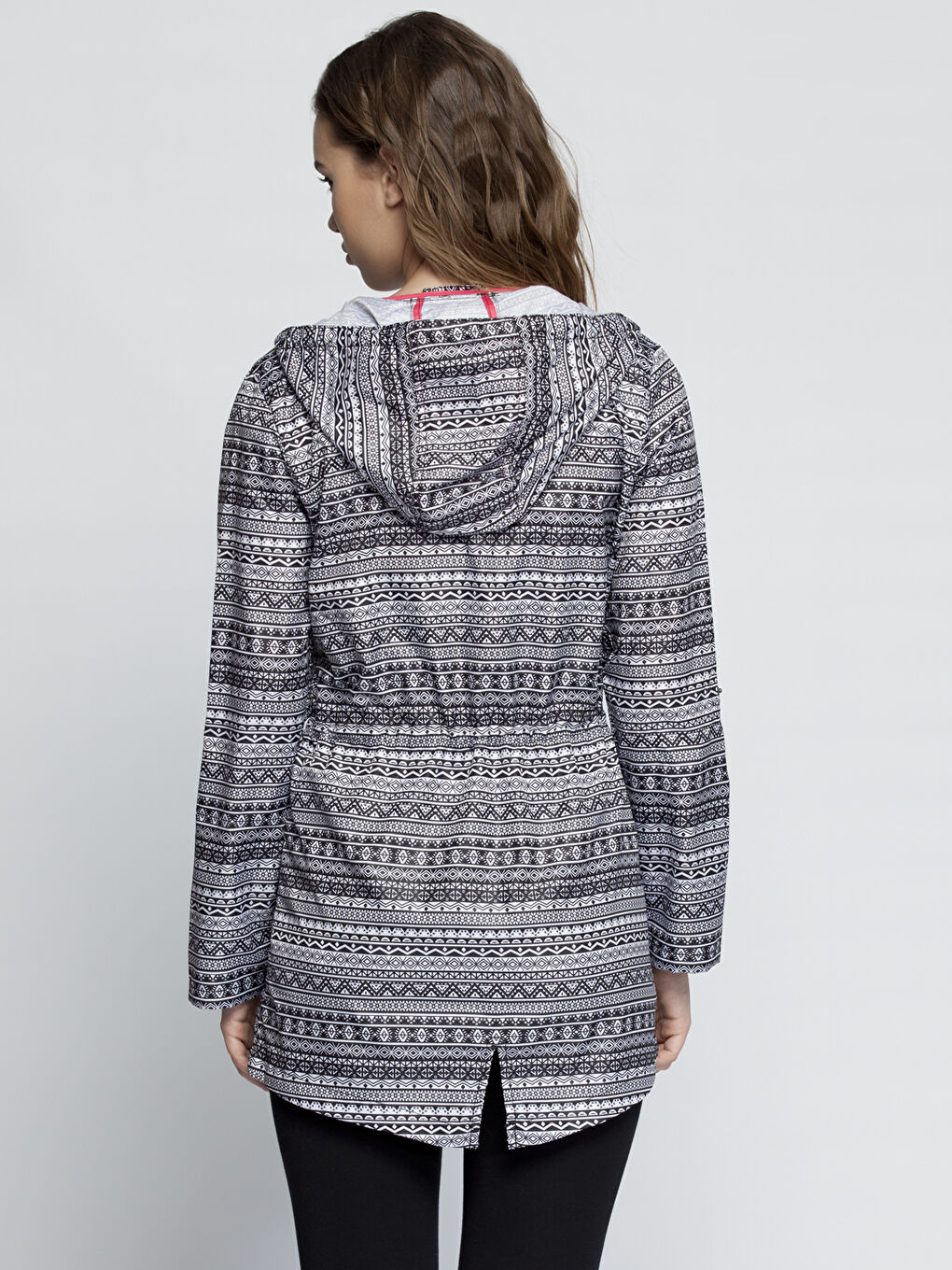 Pembe Prınted Yağmurluk-1